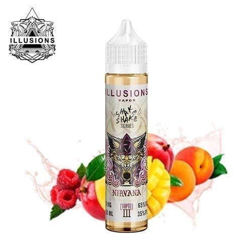 Illusions Nirvana 60mL vape juice at vape station vape shop Toronto Mango Nector Raspberry Peach